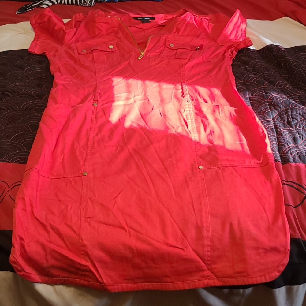 Red zipper dress
